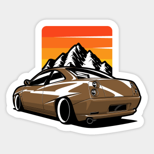 Brown Coupe Turbo Type 175 in Mountains Sticker